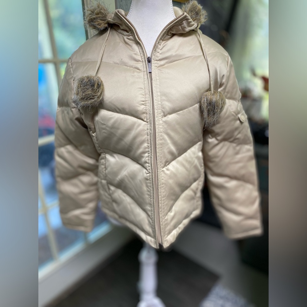 New York classics puffer jacket 55% down 45% feathers faux fur women’s medium